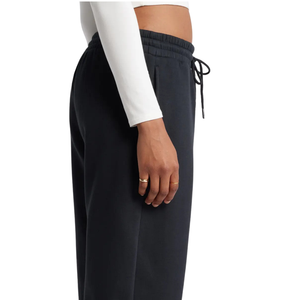 Women <b>Black</b> Wide <b>Leg</b> Fleece Sweatpants Drawstring Elastic Waist Loose Fit Casual <b>Straight</b> <b>Leg</b> Jogger <b>Trousers</b> - Product Image 5