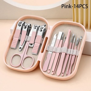 8/14/18pcs Professional Durable Stainless Steel Nail Clipper Set Manicure Pedicure Kit Portable Travel <b>Case</b> Earpick Nail <b>File</b> - Product Image 5