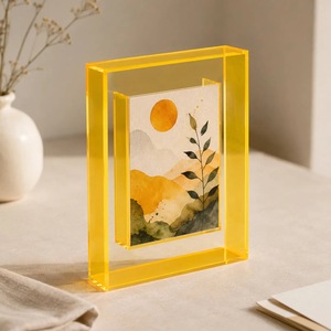 Cadre photo rectangulaire en acrylique transparent 4 couleurs, impression UV, incassable, étanche, sur pied, horizontal, pour table, moderne - Product Image 5