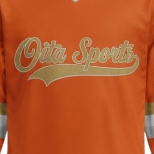 Maillot de hockey sur glace sublimé orange pour hommes, col en V, rayé, en polyester, pour le sport, les matchs et les tenues d'équipe - Product Image 6