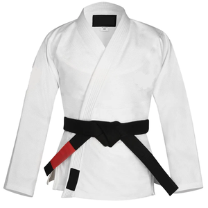 Kimono de Jiu-Jitsu Personnalisé en Polyester/Coton – Tenue d'Entraînement Durable pour Arts Martiaux (Hommes, Femmes, Adultes) – Blanc, Bleu, Noir – Judo Front - Product Image 4