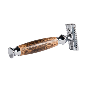 Maquinilla de afeitar de seguridad de doble filo con mango de madera, de bambú, para afeitado en húmedo, clásica, con logotipo OEM, venta al por mayor - Product Image 4