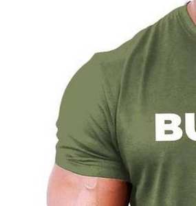 เสื้อยืดกีฬาแขนสั้นแบบรัดรูป คุณภาพดีที่สุด ปักโลโก้ด้านหน้า ผลิตจากโพลีเอสเตอร์ 95% ผสมคอตตอนสแปนเด็กซ์ 5% สำหรับผู้ชาย - Product Image 4