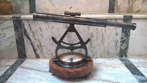 <b>Vintage</b> Brass Round Theodolite Alidade Telescope <b>Compass</b> Survey Instrument OEM Nautical Marine Polished Home Decor Wholesale - Product Image 5