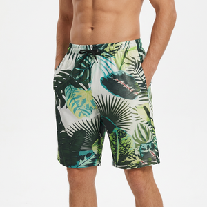 <b>Men's</b> Print Board <b>Shorts</b> Quick Dry Mid Waist Drawstring Casual <b>Swim</b> Trunks Green Black <b>Patterned</b> Polyester - Product Image 4