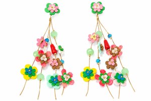 Geometric Gold Plated Hoop <b>Earrings</b> Green Sequin Crystal Rhinestone Bohemia Style Handmade Eco-Friendly Women's Party Jewelry - Product Image 4