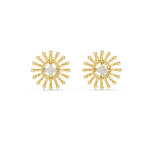 Juego de pendientes de diamantes cultivados en laboratorio con diseño floral único en oro amarillo de 18 quilates para compromiso, boda, fiesta, regalo de San Valentín, uso diario para mujeres - Product Image 4