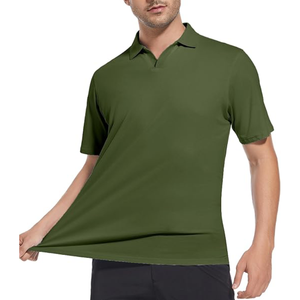 เสื้อโปโลคอวีแขนสั้นผ้าฝ้ายสำหรับผู้ชายรุ่นใหม่ปี 2025 - Product Image 2