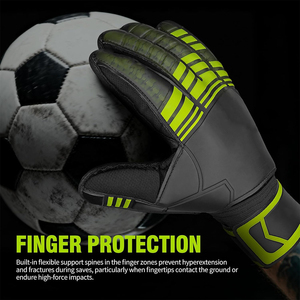 Comfortable Lightweight Leather Goalkeeper Gloves Waterproof Anti Slip <b>Hook</b> Loop Closure Full Finger Training Sports Football - Product Image 3