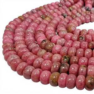 Perles de rhodonite naturelle, forme ronde, lisses, 8 mm, vendues par brin de 8 pouces de long - Product Image 6