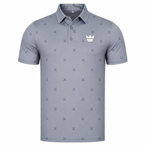 เสื้อโปโลกอล์ฟแขนสั้น 88% โพลีเอสเตอร์ 12% สแปนเด็กซ์ พิมพ์ลายแบบซับลิเมชั่นตามสั่ง แห้งเร็ว สำหรับผู้ชาย - Product Image 4