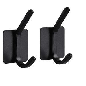Square Shaped Black <b>Long</b> Hook Strong Heavy Duty Stainless Steel Waterproof Towel Hooks Stick for Bathroom Bathroom Towel Hang - Product Image 6