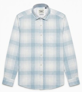 Camisa Casual de Hombre Enovate Logan a Cuadros, Doble Botonadura, Manga Larga, Cuello Clásico, Transpirable, Lino/Algodón Popelín - Product Image 1