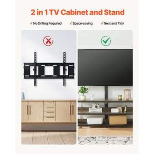 48-Inch <b>TV</b> <b>Stand</b> <b>Mount</b> for 75-Inch <b>TVs</b> 3 Tiers Open Storage Cabinets Brown Bedroom Living Room Entertainment Center Power <b>TV</b> - Product Image 2