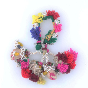 Rare Wholesale Indian Gold Supplier Antique Indian Vintage Authentic Banjara Tribal Armlet Bracelet Anklet <b>Tassel</b> Belly WB020 - Product Image 6