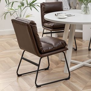 Set da Pranzo Innes 5 Pezzi Marrone Antico, Elegante Tavolo Rotondo con Basamento a Cavalletto e 4 Sedie per Sala da Pranzo - Product Image 5