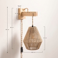 Abat-jour méditerranéen moderne rustique Jute lustre suspendu/abat-jour de sol de base décoration de la maison/Villa/Restaurant