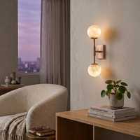 Applique murale moderne en laiton avec globe en marbre, luminaire mural d'intérieur, décoration de chambre à coucher