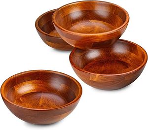 Contemporary timber serving bowl handcrafted natural wood kitchen dining salad fruit display eco friendly durable sleek finish - Product Image 1