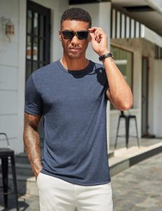 T-shirt Homme en Coton Doux Coupe Slim Vente en Gros Décontracté Manches Courtes Col Rond Respirant Séchage Rapide Écologique Confortable Quotidien - Product Image 3