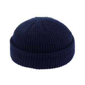 Gorro de Punto Acanalado Unisex Y2K Casual, Color Negro Sólido, con Borde, Gorro de Invierno, Tejido Común, Precio al por Mayor para Adultos - Product Image 2