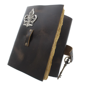 8x6 Inch Monarch Keepsake Leather Journal Antique Embossed Cover Key Strap <b>Lock</b> Vintage Handmade Writing <b>Diary</b> Gift - Product Image 3