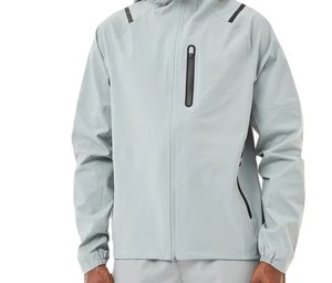 <b>Men</b> Lightweight Waterproof Hooded Sport <b>Jacket</b> With Shorts Set Full Sleeve Zipper Solid Gray <b>Summer</b> Outdoor Wear - Product Image 4