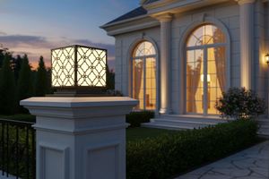 Lámpara de Pedestal LED Decorativa Floral para Jardín, Estilo Vietnam CM Decor, para Exteriores, Villas y Jardines, Negra, E27, IP65, de Acero, AC 220V (±10%) - Product Image 4