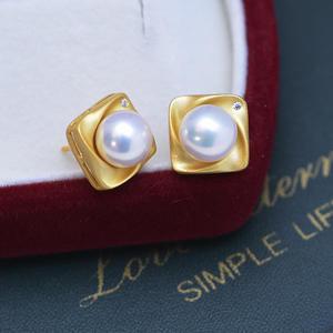 Pendientes de Plata S925 con Perlas de Agua Dulce de 8-9 mm, Blancas, de Luz Intensa, Casi Impecables, con Hebilla para Mujer, Elegantes Accesorios para las Orejas - Product Image 3