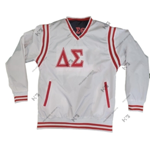 DST reversible jacket pullover v neck <b>black</b> and <b>white</b> memory jacket windbreaker jacket with trims on shoulders - Product Image 3