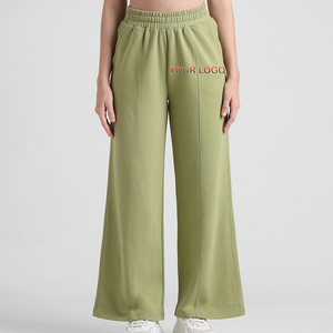 Pantalons de survêtement personnalisés, nouveau design, haute qualité, pantalons de survêtement amples pour femmes, pantalons larges à jambes droites, service OEM - Product Image 1