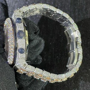 Relojes Clásicos Unisex Hechos a Mano con Diamantes Moissanite VVS1, Correa de Acero Inoxidable, Esfera Analógica Mecánica - Product Image 2