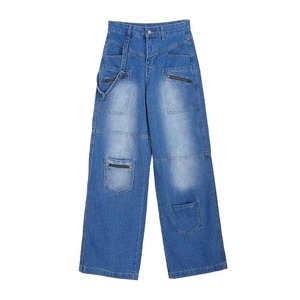Pantalones Vaqueros Anchos para Mujer, Estilo Vintage, con Bolsillos, OEM ODM, Ropa Urbana - Product Image 4