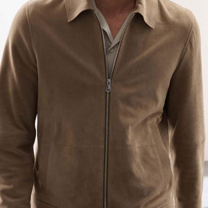 Everyday Wear <b>Suede</b> Leather <b>Jacket</b> Modern Casual Style <b>Suede</b> Leather <b>Jacket</b> Soft Fabric With Comfortable Fit - Product Image 3