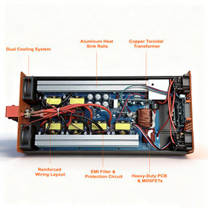 Inversor de Onda Sinusoidal Pura HOULI 3000W 5000W 6000W 7000W 8000W 10000W 12000W 12V 24V 220V, Convertidor de CC a CA con Pantalla LCD y Control Remoto - Product Image 3