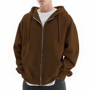 Sudadera con capucha de forro polar con cremallera extragrande para hombre con logotipo personalizado, estilo casual urbano. - Product Image 3