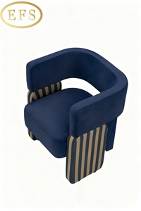 Sillón de Madera Maciza de Estilo Escandinavo Moderno con Diseño Ergonómico y Tapicería de Tela para Uso en Dormitorios de Hotel - Product Image 2