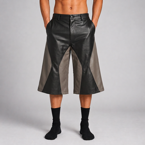 Pantalones Cortos de Cuero Oversize de 450 GSM al por Mayor, Estilo Baggy, para Propietarios de Boutiques, Personalizados - Product Image 4