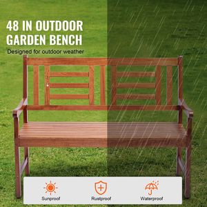 Panca da Esterno in Acciaio da 48 Pollici con Schienale e Braccioli, Capacità di Carico 700 Libbre per Giardini, Parchi e Centri Commerciali - Product Image 2