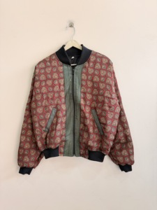 Recycled Sari Silk Bomber <b>Jacket</b> Vintage Winter <b>Jacket</b> Boho Coat - Product Image 1