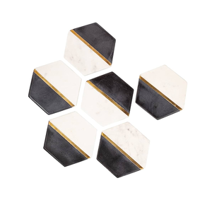 Modern Home Decor Hexagon <b>Marble</b> <b>Coasters</b> Eco-Friendly Durable Natural Stone Made in India Washable and Long-Lasting - Product Image 5