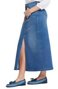 2026 Latest Design Women's Luxury Embroidered Plain Casual Wear Adjustable Long Silk Denim Skirts Button Wholesale Low Price - Product Image 4
