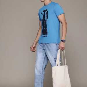 Camiseta de Hombre 100% Algodón Transpirable con Diseño Personalizado Impreso, Nuevo Artículo de Moda, Camiseta de Hombre Estilo Jeans, Directo de Fábrica - Product Image 3