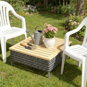 Tavolino da Esterno Grigio per Terrazza e Giardino (Solo Tavolo) - Product Image 4
