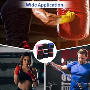 Bandages de boxe élastiques 180 cm Noir Rouge Blanc Bleu Jaune Fermeture auto-agrippante Équipement de protection des articulations pour adultes Unisexe - Product Image 6