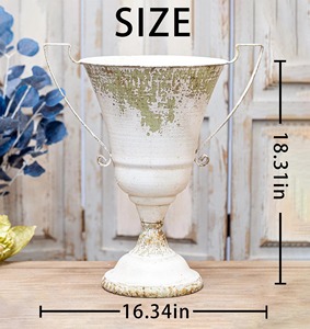 Maceta Galvanizada Blanca Vintage, Perfecta para Centros de Mesa de Boda, Decoración de Jardín y Arreglos Florales, Venta al por Mayor desde India - Product Image 2