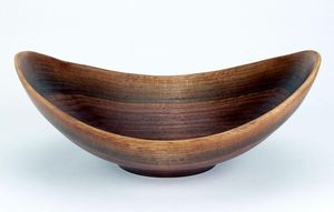 Bol en bois naturel sculpté à la main pour fruits et décoration intérieure, bois poli et style religieux, artisanat de style japonais - Product Image 4