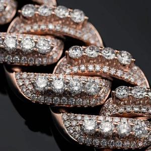 SRADAM HOUSE Luxury Custom 925 Sterling <b>Silver</b> Rose Gold Plated Moissanite Hiphop Tennis Necklace Brilliant Cut Unisex Wedding - Product Image 3