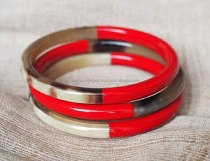 Brazalete redondo de estilo animal de cuerno de búfalo pulido tallado a mano, joyería para mujer de Falak World Export - Product Image 6