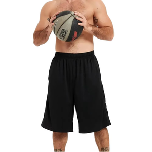 Shorts pour hommes en tissu extensible 4 directions à séchage rapide, taille élastique, avec poches latérales zippées, en polyester uni, vente en gros, OEM - Product Image 1